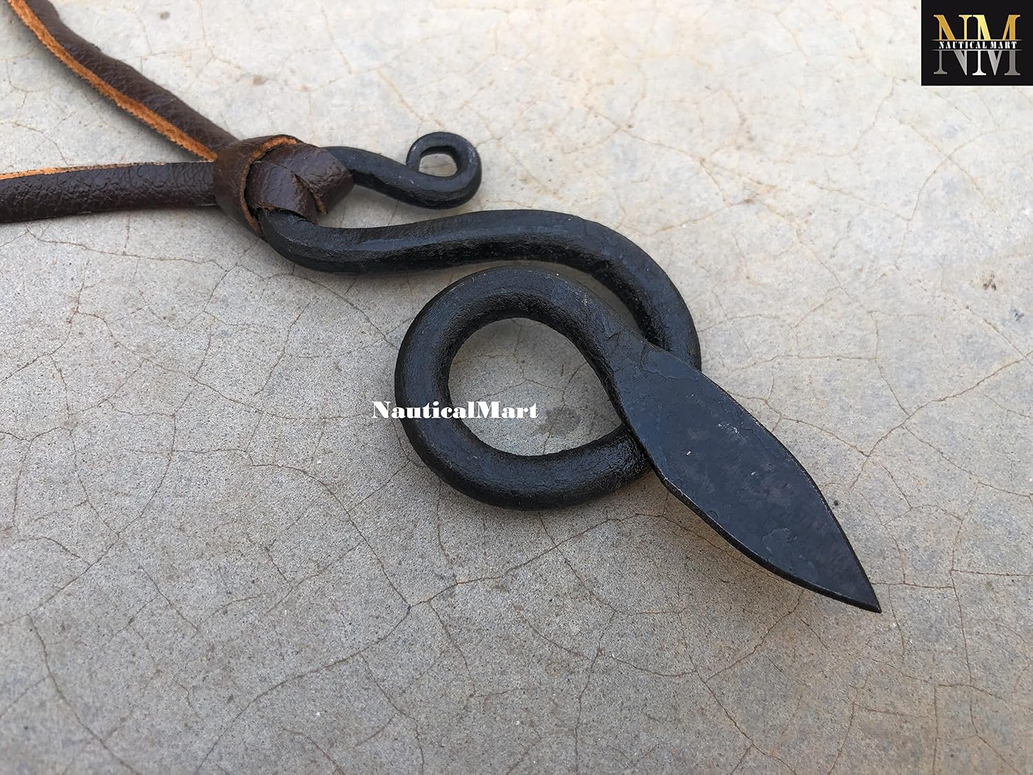 NauticalMart Hand-Forged Steel Serpent Pendant - Hammered Snake -Viking/Norse/Celtic/Medieval/Scandinavian/Iron/Jewelry/Necklace/Skyrim