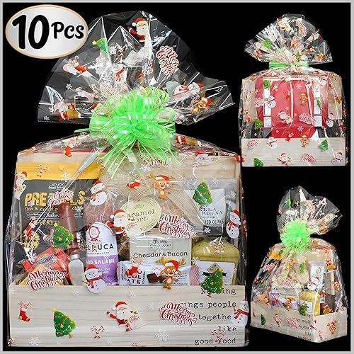Miniatura 3 de AnapoliZ Bolsas de celofán de Navidad | (10 piezas) XL de 24 pulgadas x 30 pulgadas | Bolsas de celofán transparente de 2.5 mil de grosor para