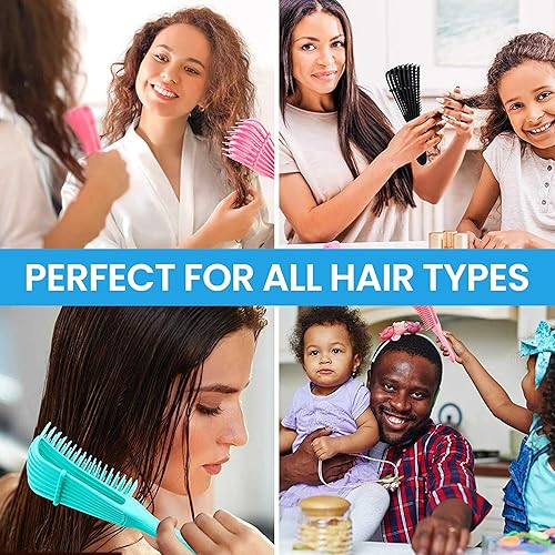 Vista 2 de Cepillo desenredante prémium con agarre ergonómico (verde) Verde,Negro