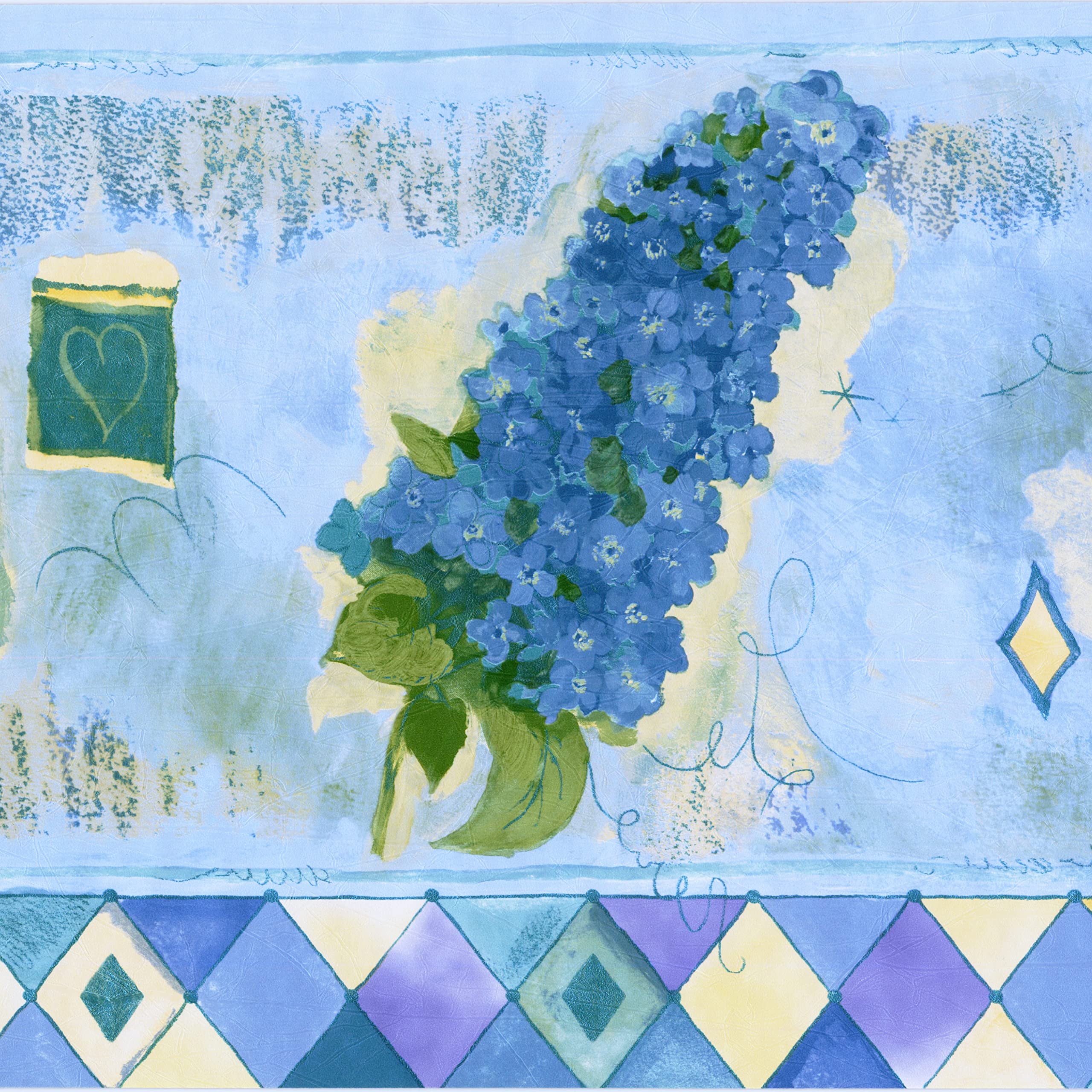 Bordure de papier peint lavable à motifs rombes dorés pour salon