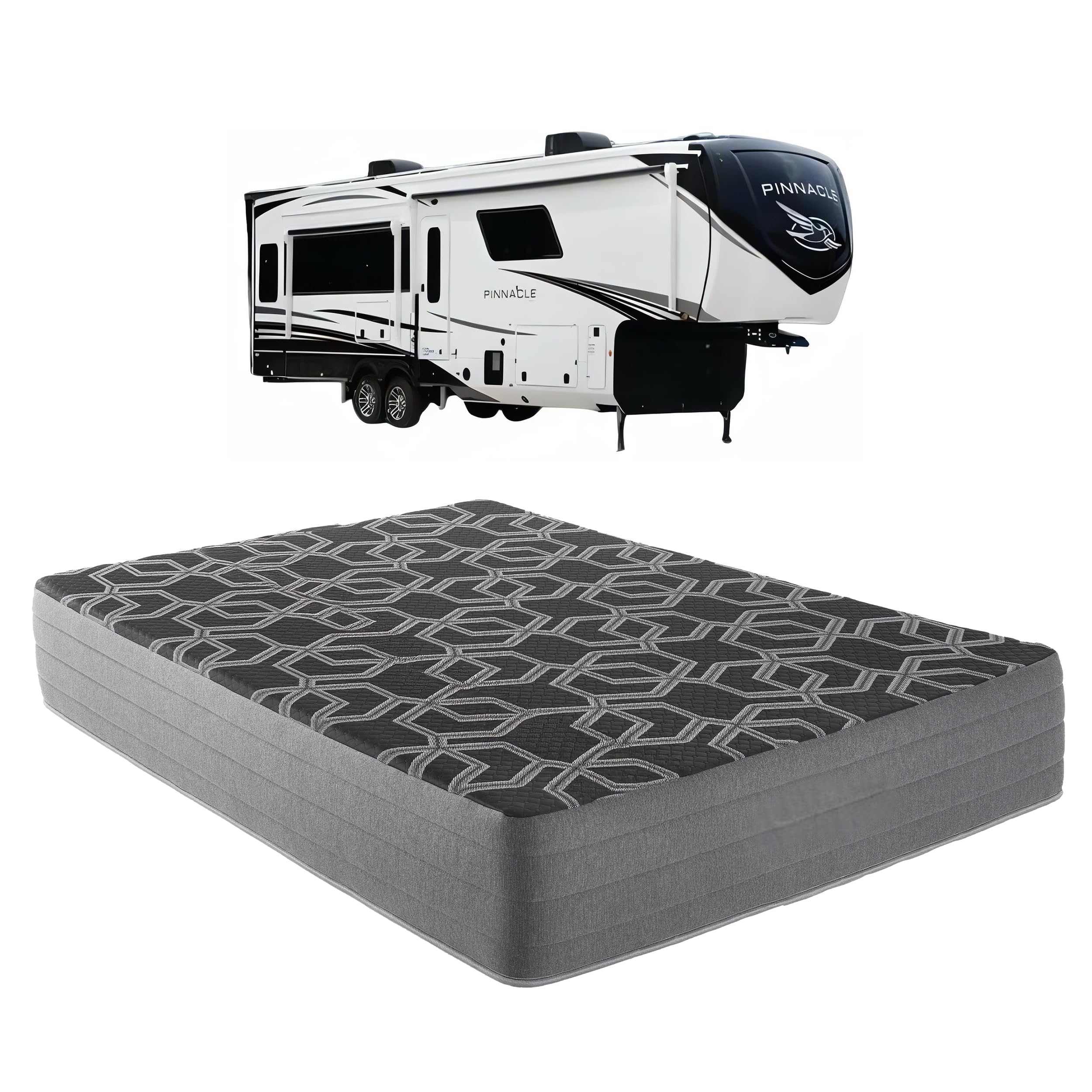 RV Mattress Solutions Lux Black Cool 12" RV Mattress with Cooling Copper Elate Foam Medium