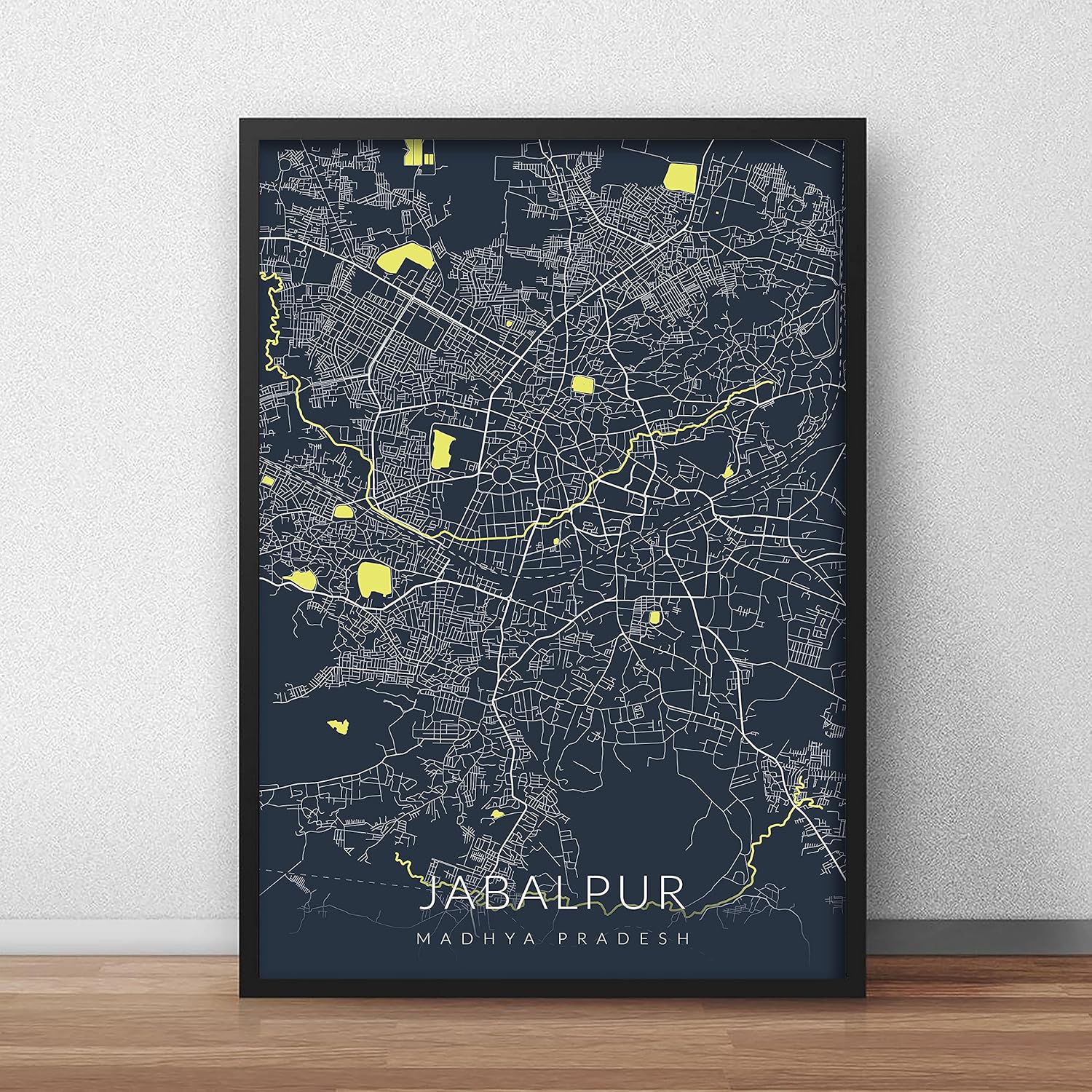 Recollection Jabalpur City Map Art Print Poster A3 Size WITHOUT FRAME