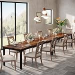 Tribesigns 78.7 Inch Dining Table for 8, Industrial Rectangle Wood Dining Table, Long Rustic Dinner Table with Heavy Duty Metal Legs (Only Table) (Rustic Brown)