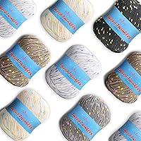 Vista 27 de KnitPal Tweed Twinkles - Hilo con motas para mantas de punto y ganchillo para bebés, 8 madejas, 696 yardas/14.11 onzas, peinado ligero n.° 3