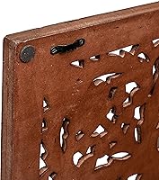 Vista 4 de Light & Pro Panel de arte de pared de madera de 24 x 24 pulgadas, decoración de pared decorativa marrón tallada a mano para sala de estar