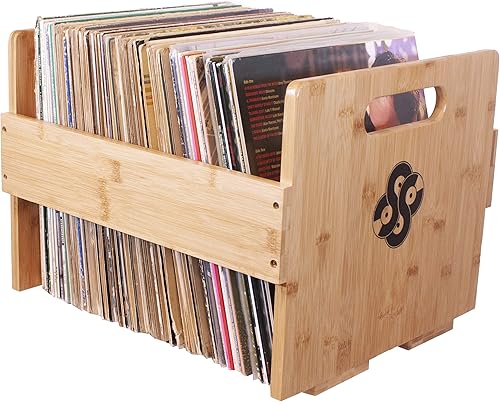 Caja de discos de bambú de alta gama, con capacidad para hasta 80 discos (naturales) la caja de discos de bambú original