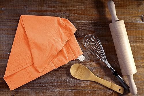 Miniatura 3 de Utopia Kitchen Paquete de 12 paños de cocina Harina Saco de 28 x 28 pulgadas, 100% algodón, lavables a máquina, para limpiar y secar, color naranja