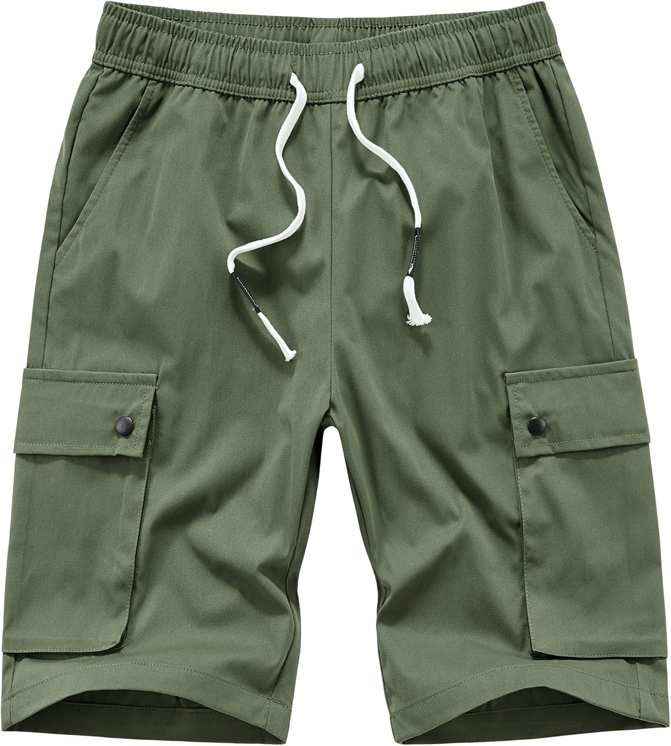 Vcansion Women's Casual Elastic Waist Drawstring Loose Fit Multi-Pockets Outdoor Cargo Shorts