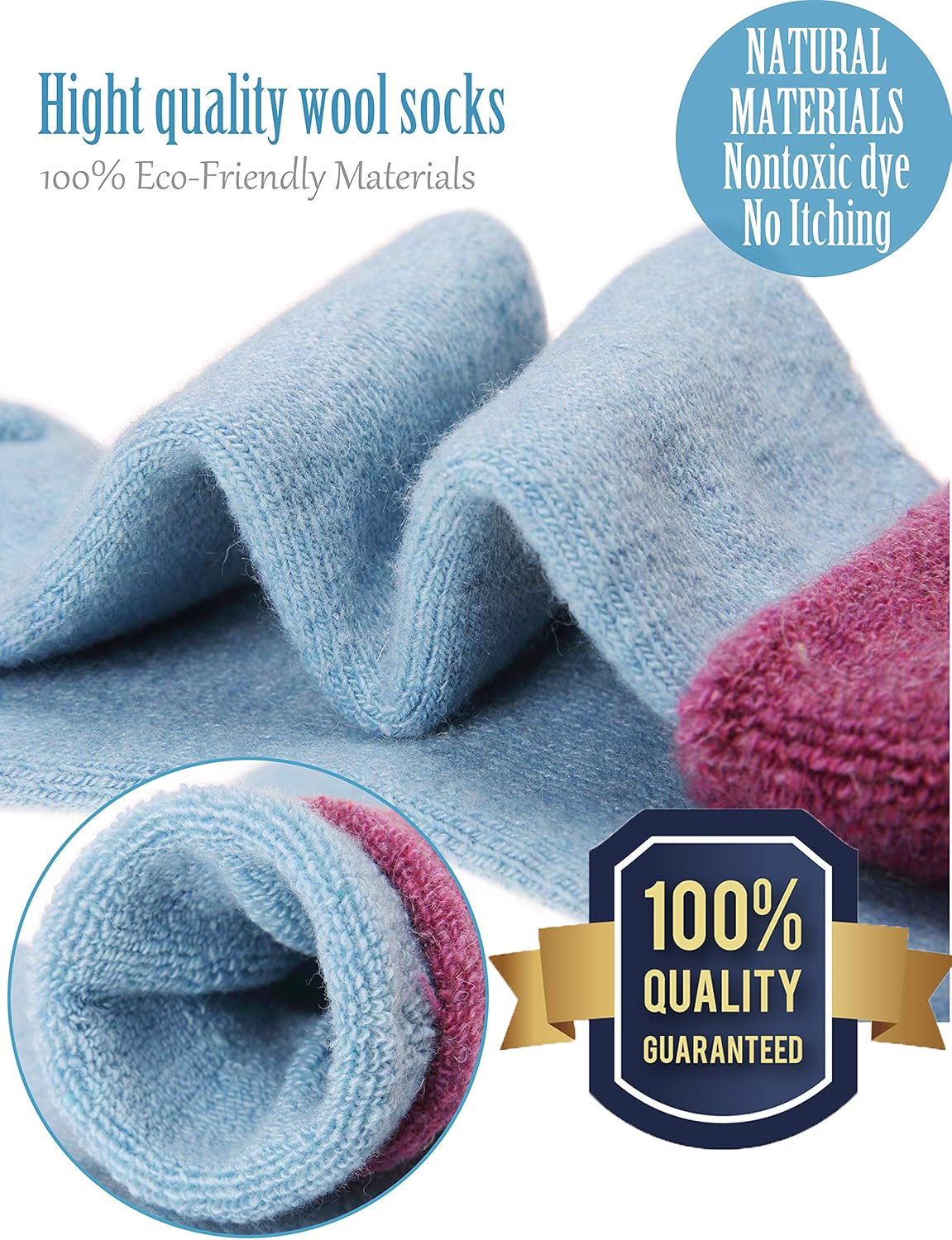 EBMORE 5 Pairs Women Merino Wool Boot Socks Warm Thermal Winter Thick Hiking Cozy Cabin Crew Comfy Socks for Ladies - Image 3