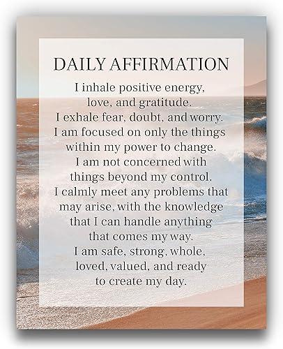 Daily Affirmation Inspirational Print 8x10 UNFRAMED Motivational Wall Art Ideal for Home or Office Décor Great Modern Typographic Gift for