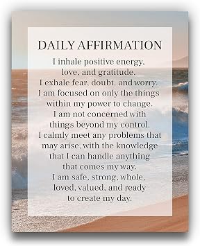 Daily Affirmation Inspirational Print | 8x10 UNFRAMED Motivational Wall Art | Ideal for Home or Office Decor | Great Modern Typographic Gift for Graduates, a New Job, Students | Create Your Day!