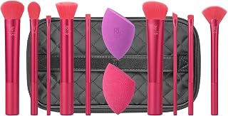 Real Techniques Limited Edition Frost Your Face Makeup Brush & Sponge Holiday Kit, For Liquid, Powder, Cream Makeup, Latex-Free Makeup Blending Sponge, Synthetic Bristles, 12 Piece Set