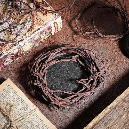 Miniatura 2 de Guirnalda de alambre de púas oxidadas falsas de 30 pies, 4 unidades, decoración occidental, alambre de púas falso, corona de púas oxidada, guirnalda