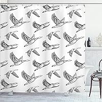 Vista 110 de Ambesonne Cortina para regadera náutica con palmeras