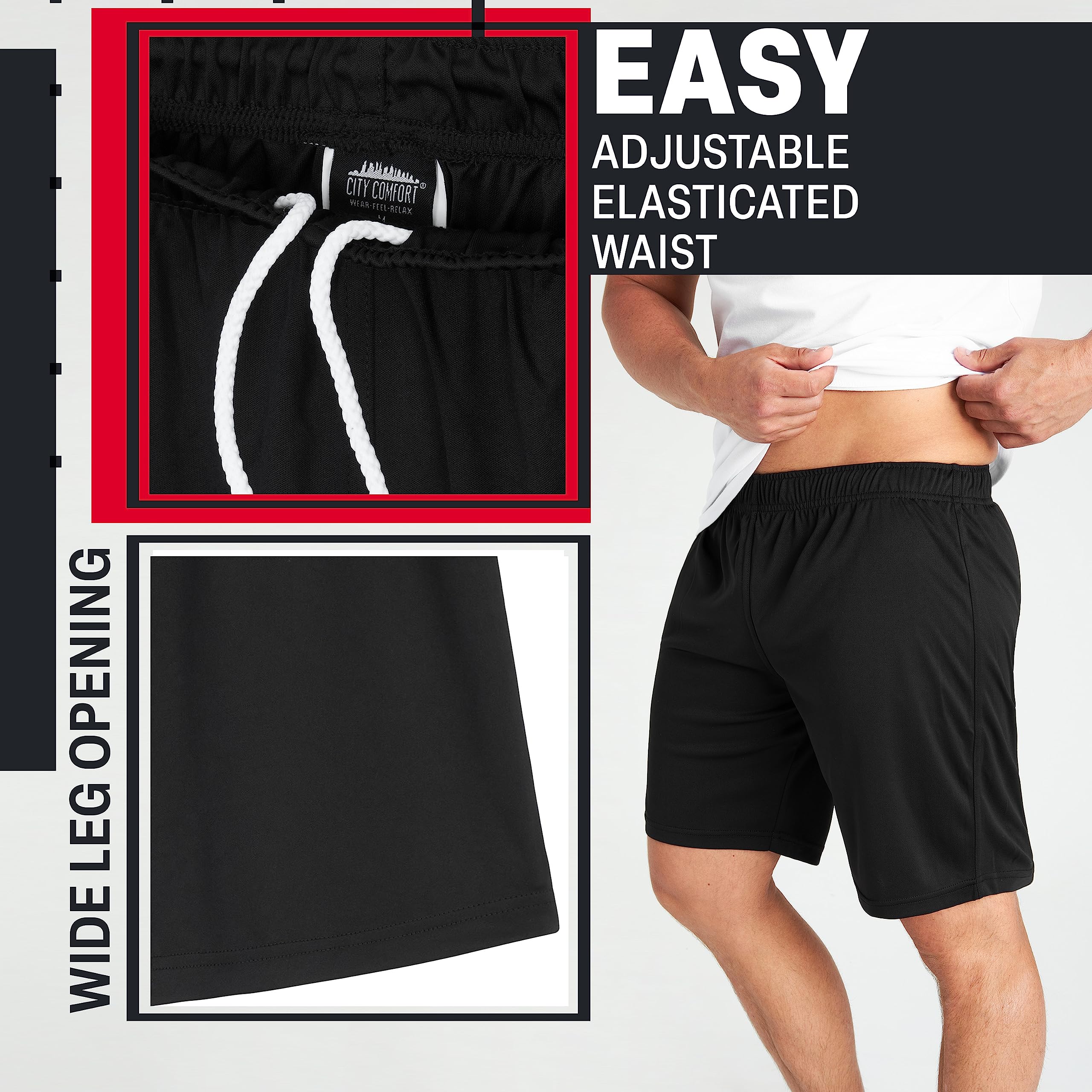 CityComfort Men's Shorts Short Trousers Sports Clothing for Training M-3XL Fitness Jogging Running Gym Basketball Football Quick Drying - 5