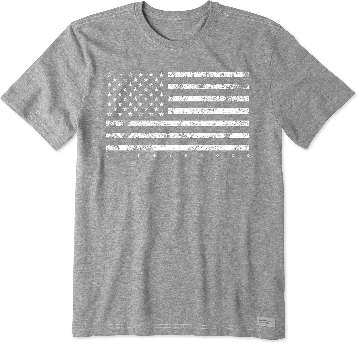 Life is Good Men's Crusher Tee Shirt, Short Sleeve Cotton Graphic T-Shirts, Classic Flag USA