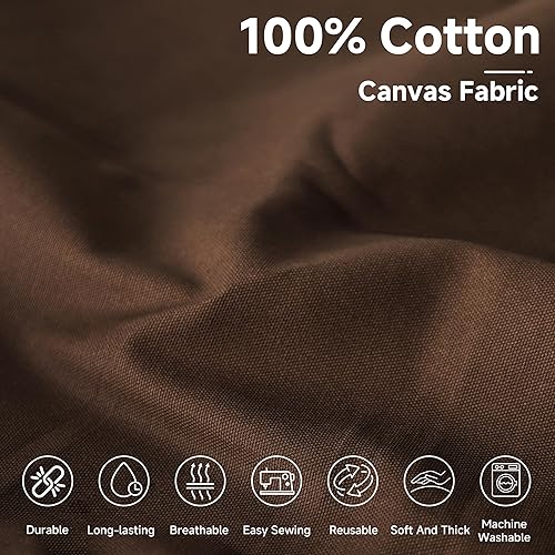 Vista 22 de Simple&Opulence The Yard, tela de lona 100% algodón, 10 onzas, 59 pulgadas, tela de pato natural, peso medio para pintar, coser, manualidades