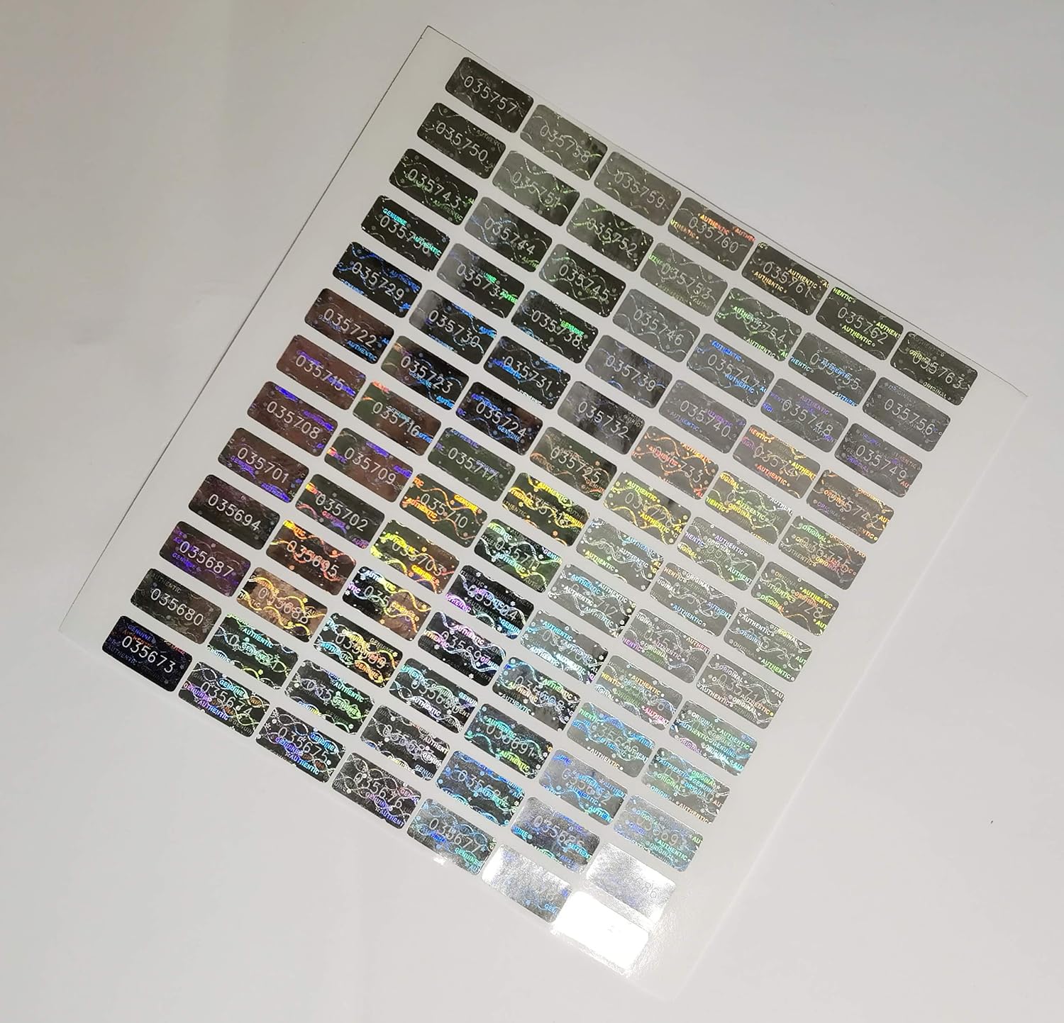 580 Pcs 0.787x0.39 inch High Security Tamper Evident Seal Warranty Void Original Genuine Authentic Hologram Labels/Stickers w/Unique Sequential Serial Numbering Tamper Proof Stickers(Silver) - Image 8