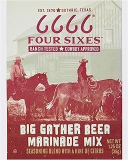 6666 Four Sixes Big Gather Beer Marinade Mix, 1.25 Ounce