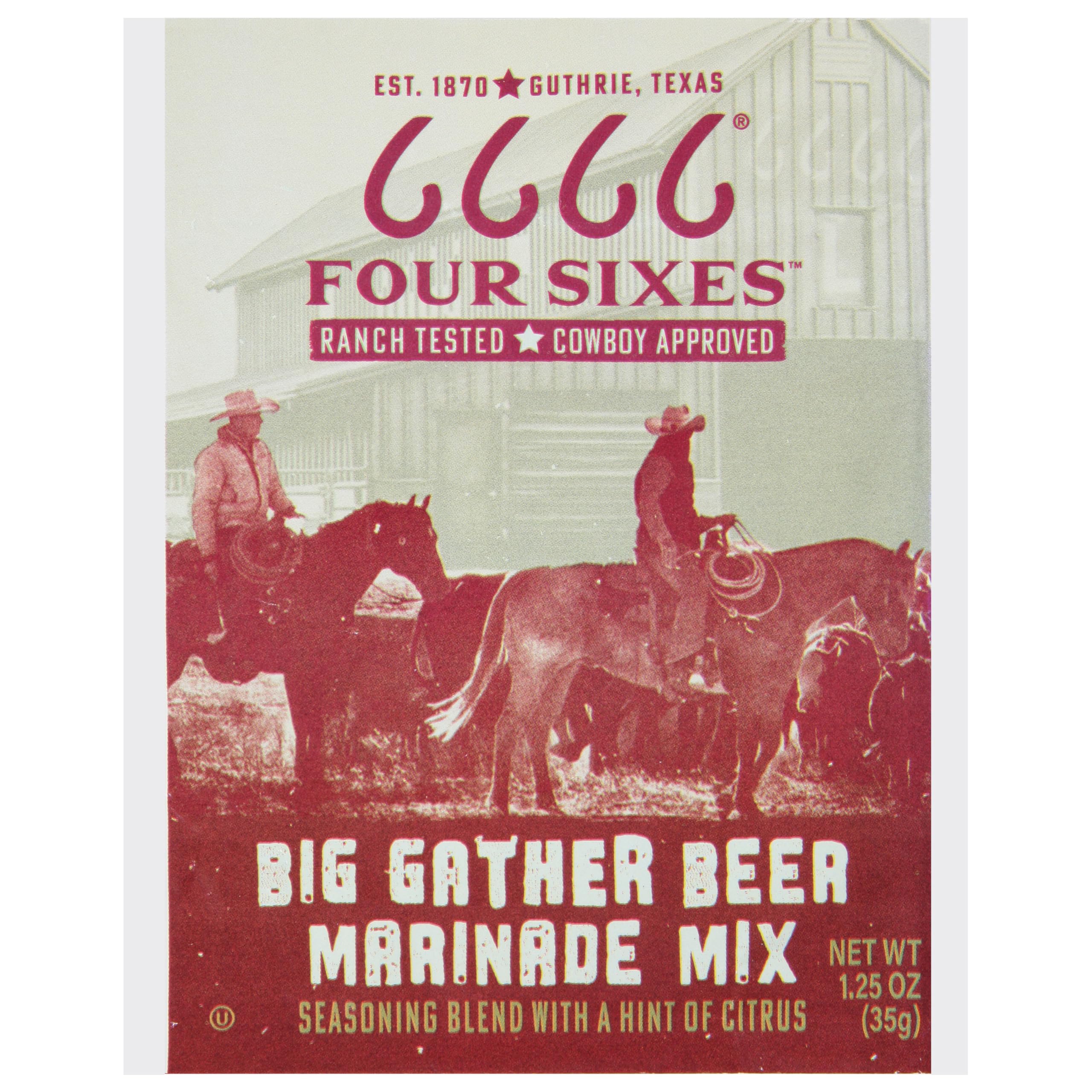6666 Four Sixes Big Gather Beer Marinade Mix, 1.25 Ounce