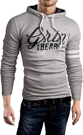 Felpa Con Cappuccio Grin&Bear Uomo - Cotone E Poliestere, Extra Morbida E Calda, Con Cerniera YKK - Foto 13