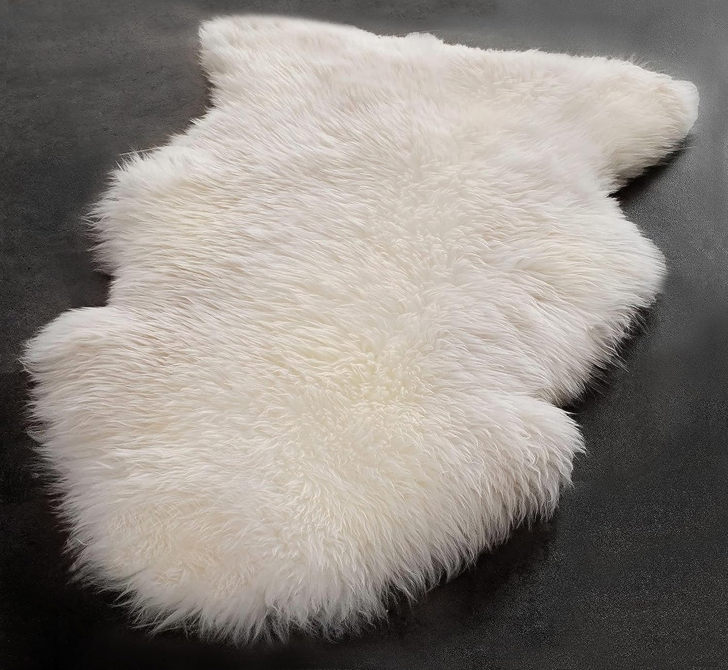 A-STAR (TM) Sheepskin Fur Rug Real Single Pelt Sheep Skin Luxury White Fluffy Bedroom Area Rug 2ft x 3ft (24Inch x 36Inch