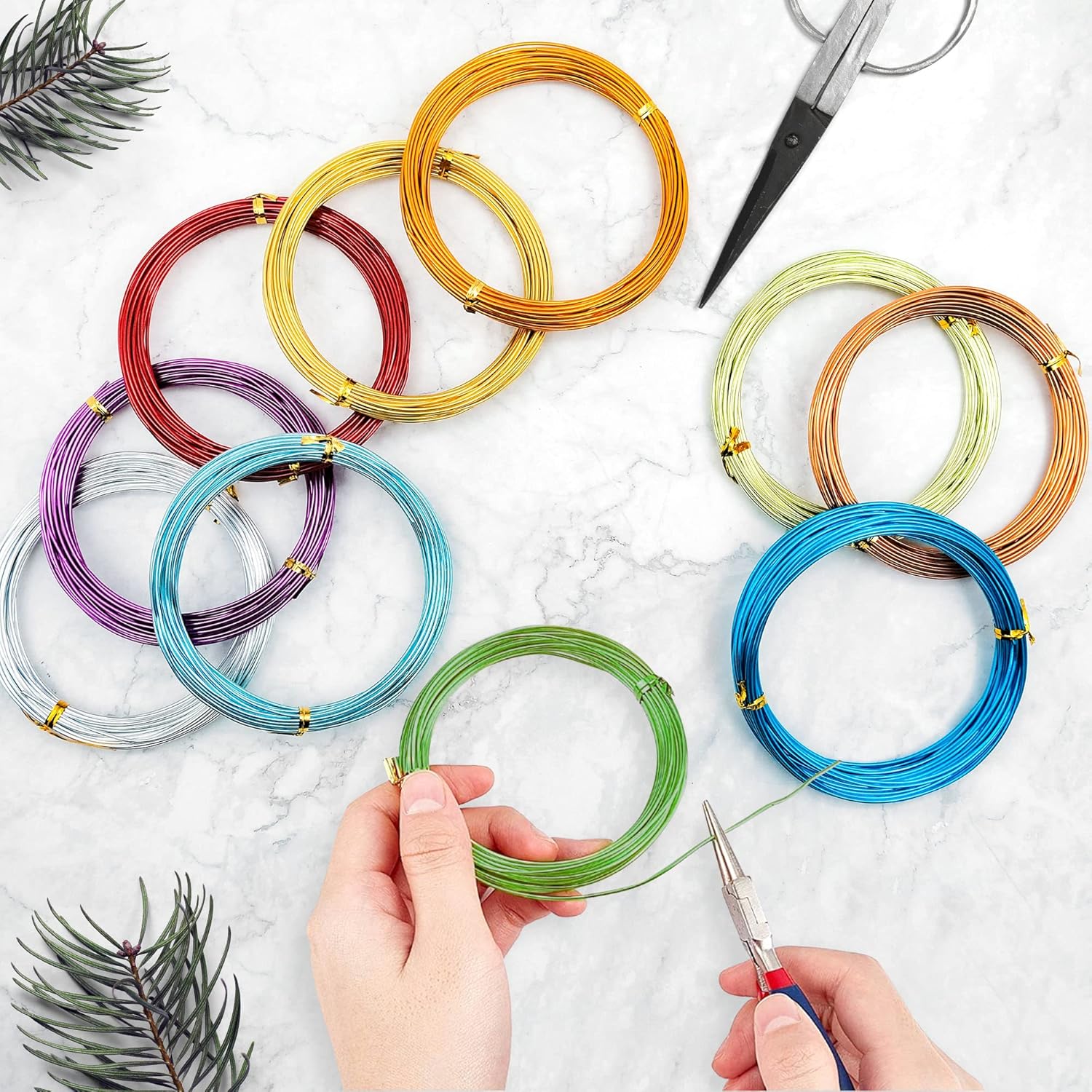 10 Rolls 15 Guage Colored Aluminum Craft Wire, 1.5mm Aluminum Arts Crafts Wire Assorted Colored Craft Wire for Jewelry Making, Each Roll 32 Feet - Image 4