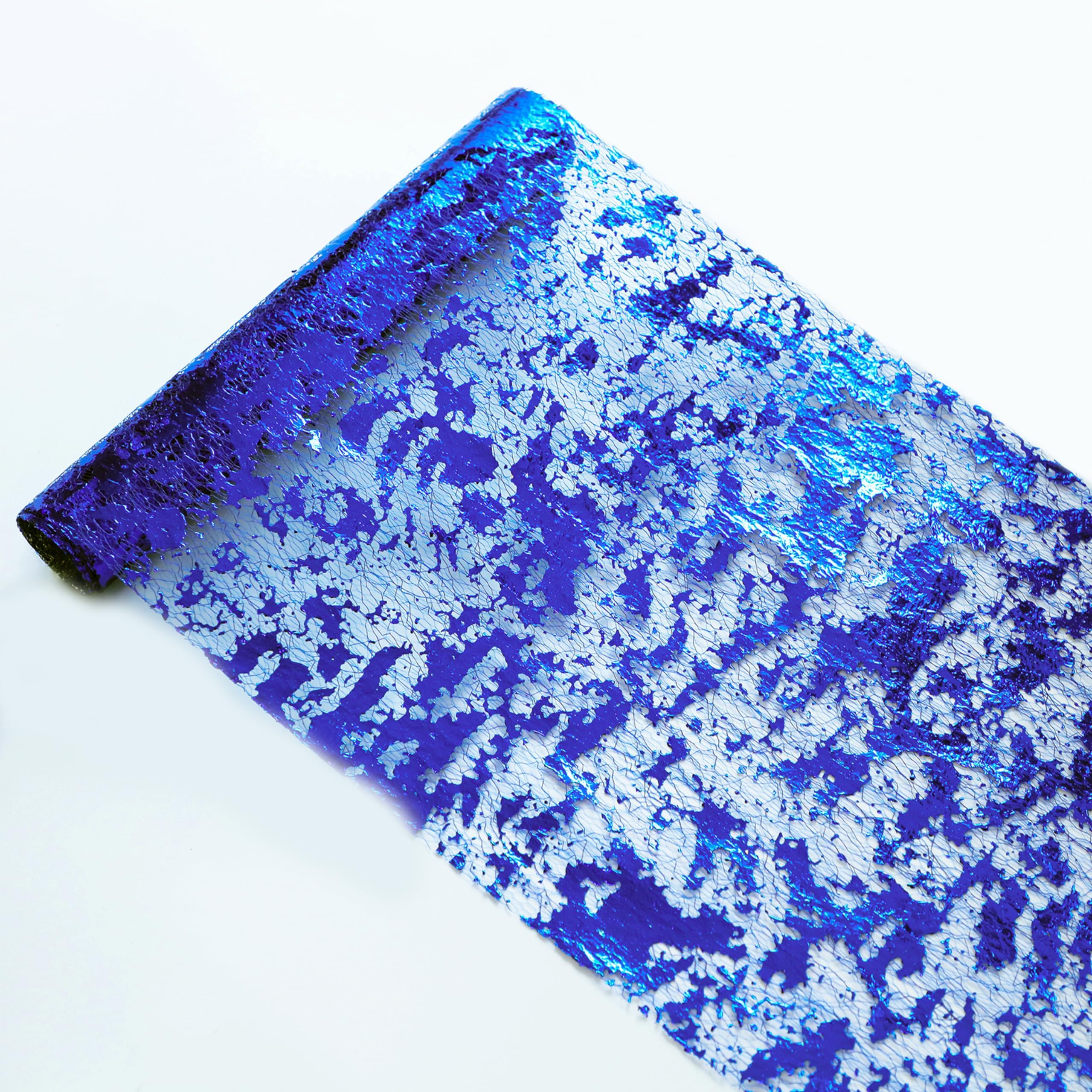 Snowkingdom Royal Blue Table Runner, Sequin Glitter Foil Metallic Thin Mesh Runner Roll 11 Inch x 49 Feet Dinning Table Decorations for Wedding Birthday Party Christmas Graduations โ image 1