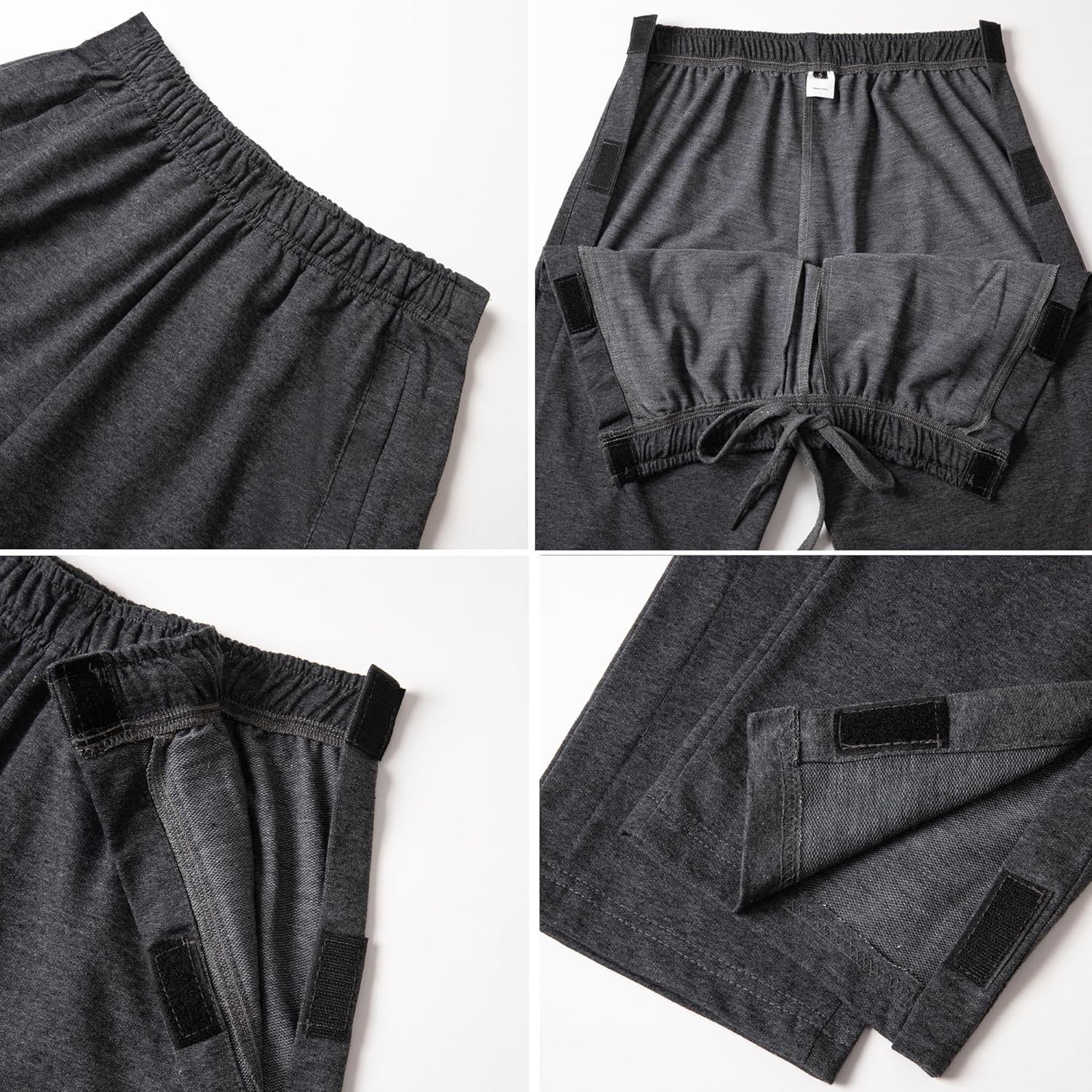 WZIKAI Men's Tear Away Pants Casual Side Snap Open Sweatpants Loose Fit Post Surgery Pants with Pockets - Image 6