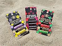 Vista 6 de Portland Bee Balm Bálsamo labial a base de cera de abeja natural hecho a mano, sin perfume, surtido de cítricos yuzu y lavanda, 3