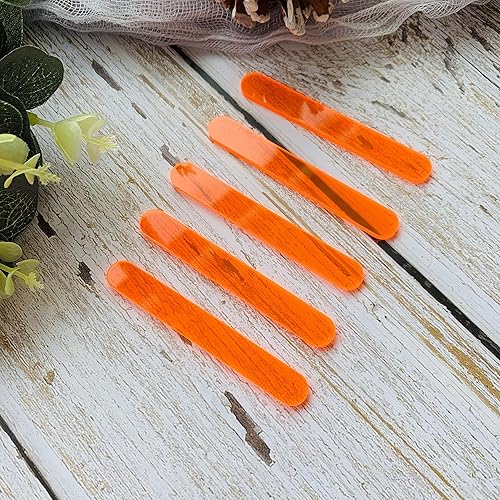 Miniatura 8 de 50 palillos de helado de acrílico de neón mini para helado, caramelo, manzana (amarillo neón)