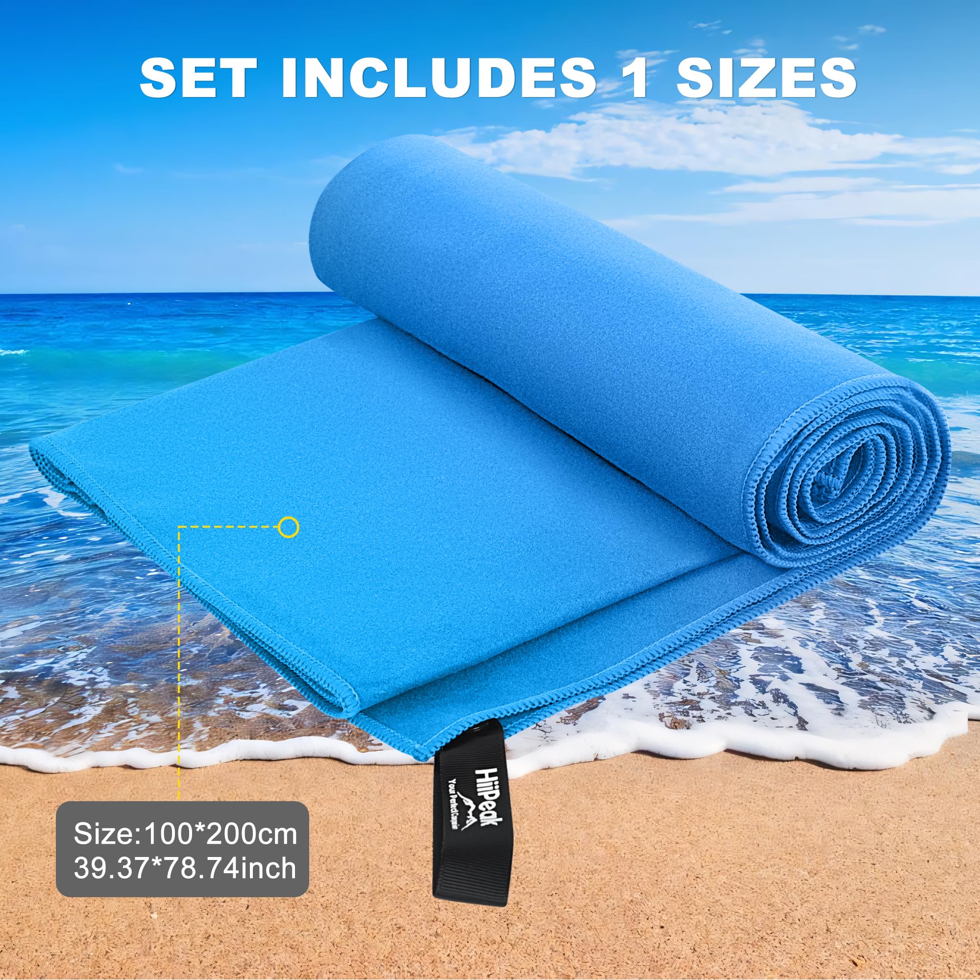 HiiPeak Toallas Microfibra Gimnasio Grandes, Toalla Gimnasio Compactas y de Alta Absorción | Toalla Gym Hombre, Mujer | Ideal para Gimnasio, Viajes y Piscina | Mantenimiento Fácil