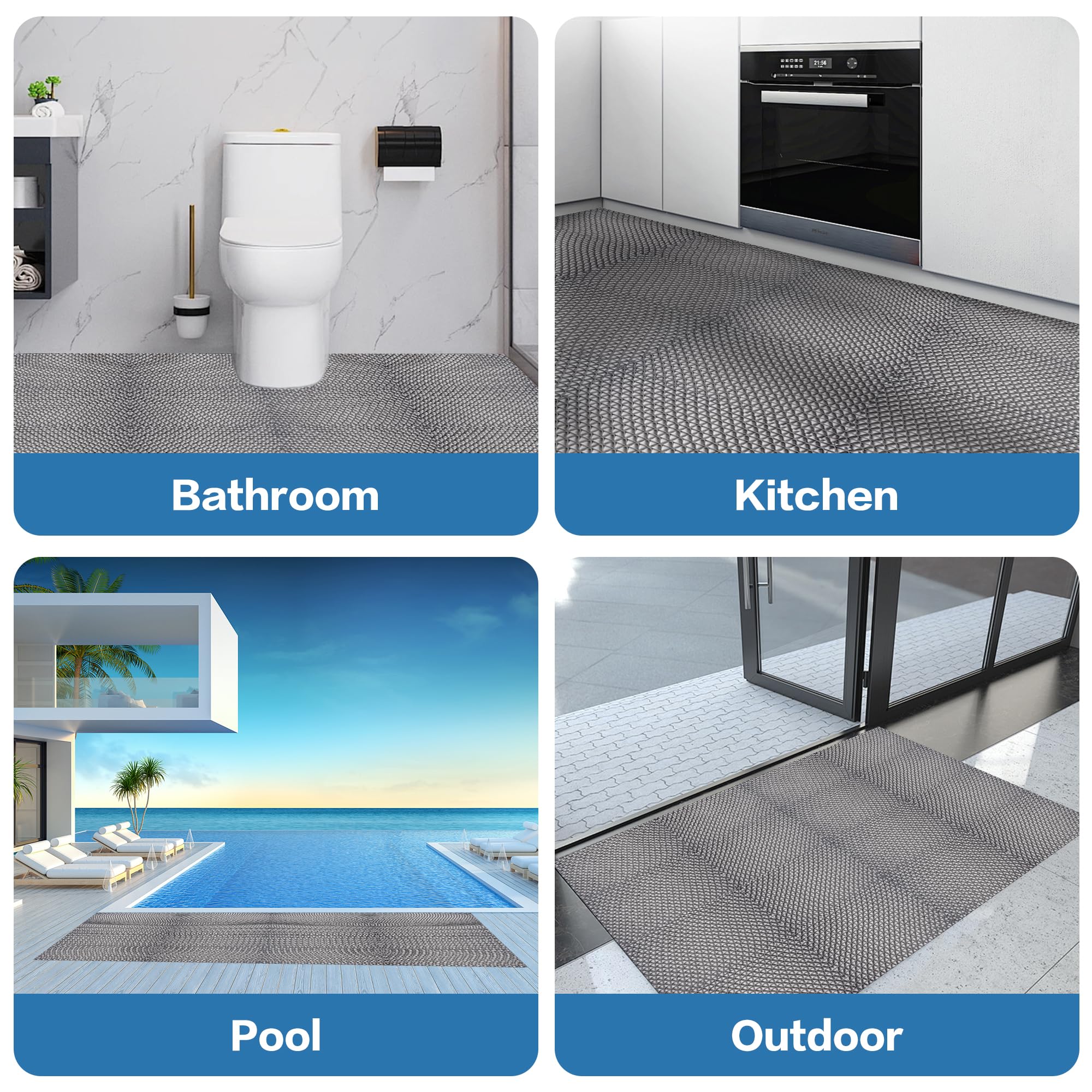 4x10 Ft Non Slip Drainage Floor Mats, Gray — Amazon image 7