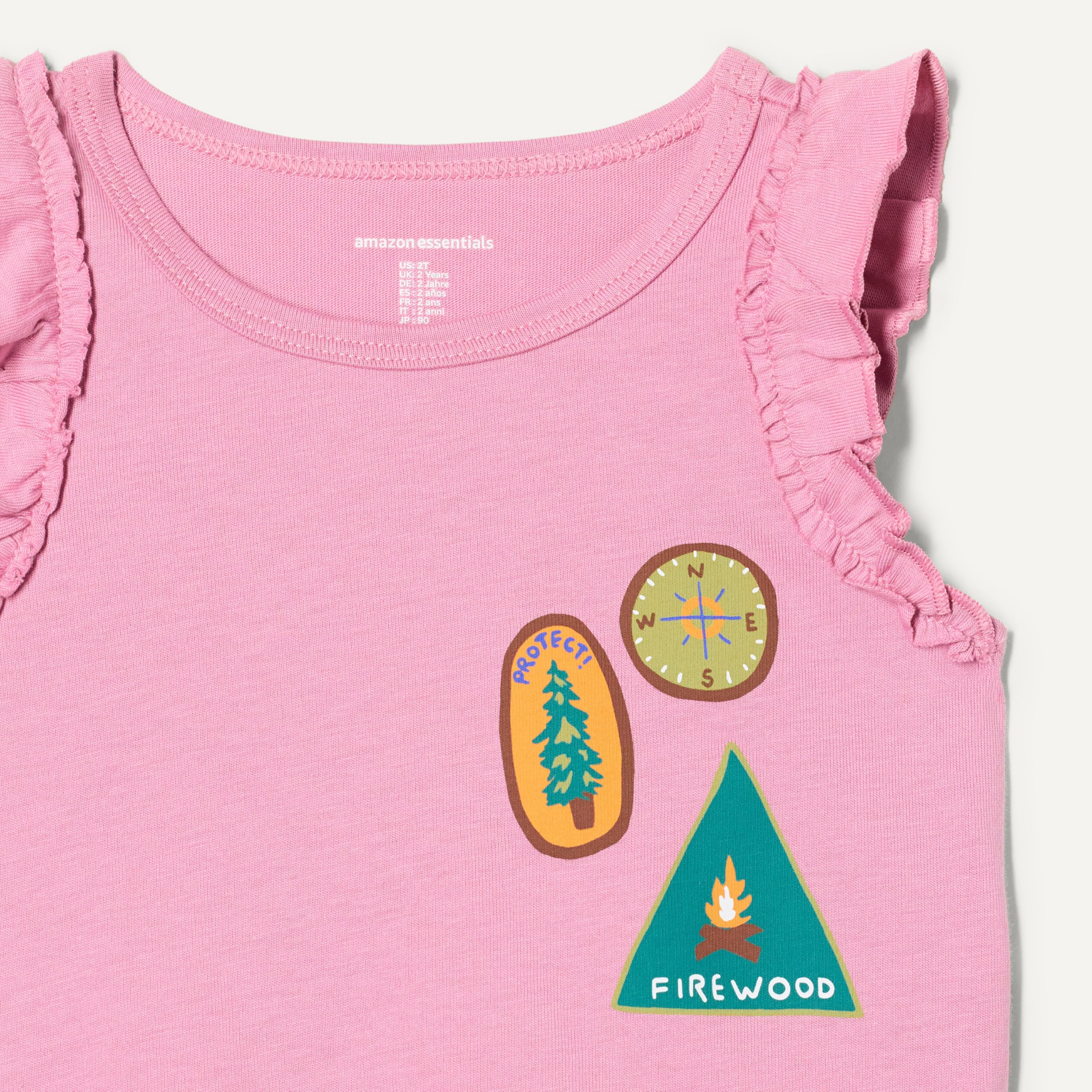 Amazon Essentials Niñas Camisetas de Tirantes con Volantes