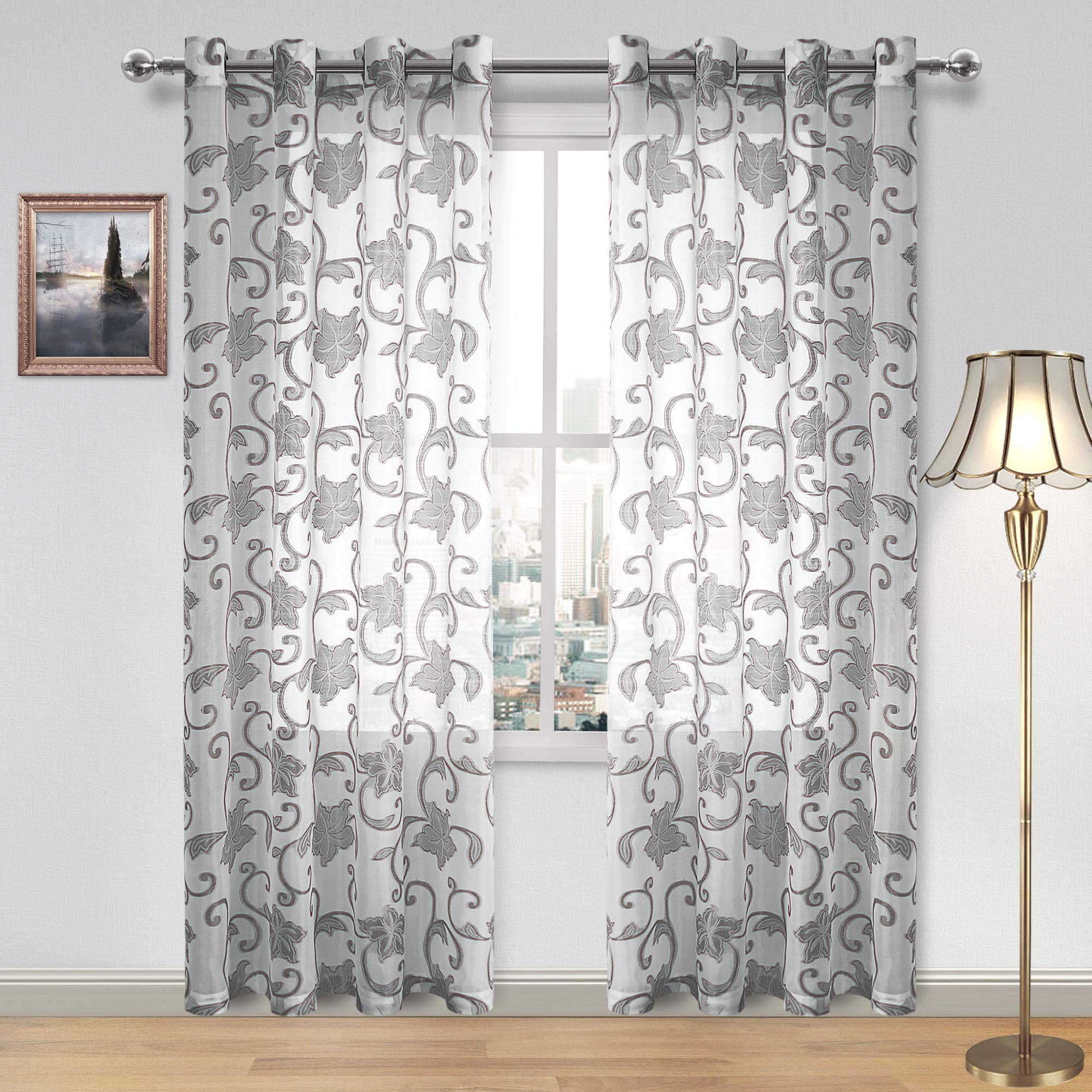 Black White Sheer Curtains Curtains & Drapes