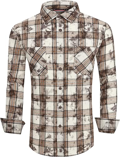 Alex Vando Mens Button Down Shirts Regular Fit Long Sleeve Casual Plaid Flannel Shirt