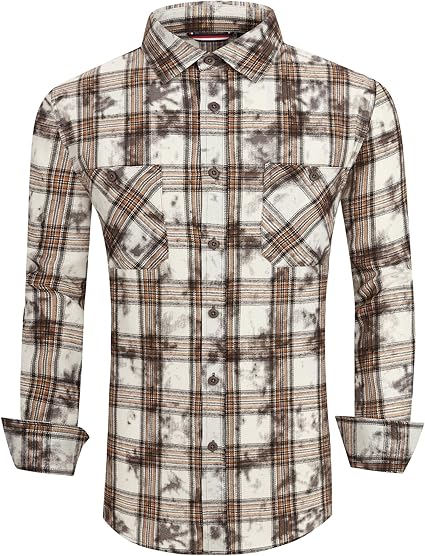 Alex Vando Mens Button Down Shirts Regular Fit Long Sleeve Casual Plaid Flannel Shirt