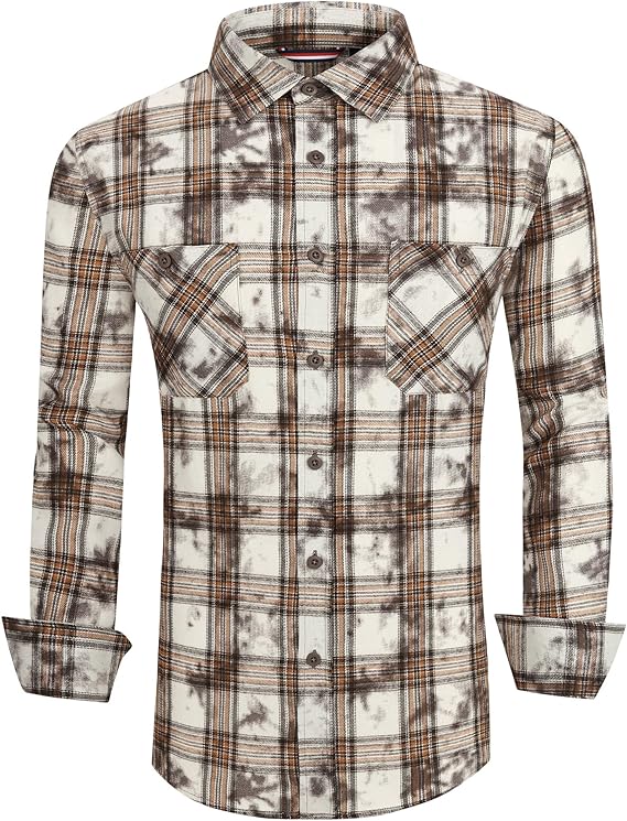 Alex Vando Mens Button Down Shirts Regular Fit Long Sleeve Casual Plaid Flannel Shirt