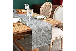 Farmhouse Rustic Faux Linen Table Runner 13x48 Inch