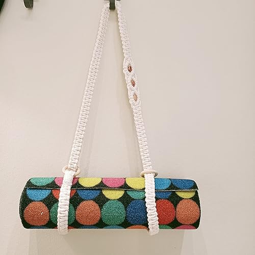 Miniatura 8 de kiido Correa de transporte para esterilla de yoga de macramé alfombrilla no incluida, correa multiusos tejida a mano