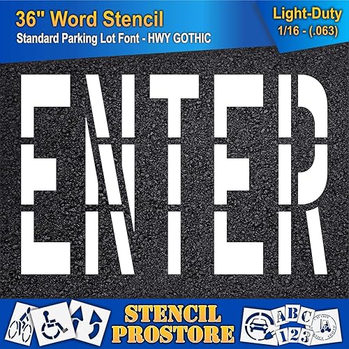 Miniatura 7 de Plantillas de marcado de pavimento  Plantilla ENTER de 36 pulgadas  36 pulgadas x 55 pulgadas x 18 pulgadas (128 mil)  Grado profesional