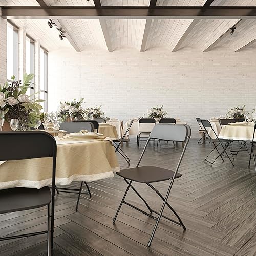 Vista 12 de Flash Furniture Hercules - Silla plegable comercial grande y alta, extraancha, capacidad de 650 libras de plástico duradero, color negro, paquete