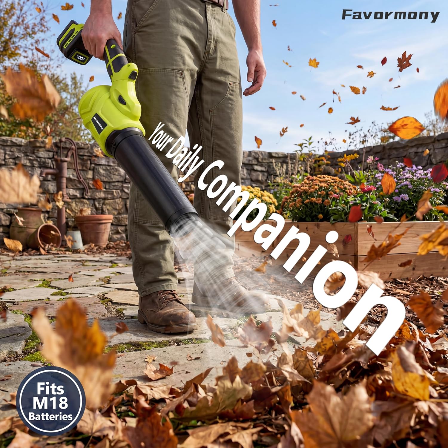 Portable Cordless Leaf Blower, No Battery Compatible with Milwaukee M18 Battery, Handheld Mini Blower with Brushed Motor, 180° Rotatable, 6-Speed Control, Lightweight Blower for Leaves, Snow & Dust