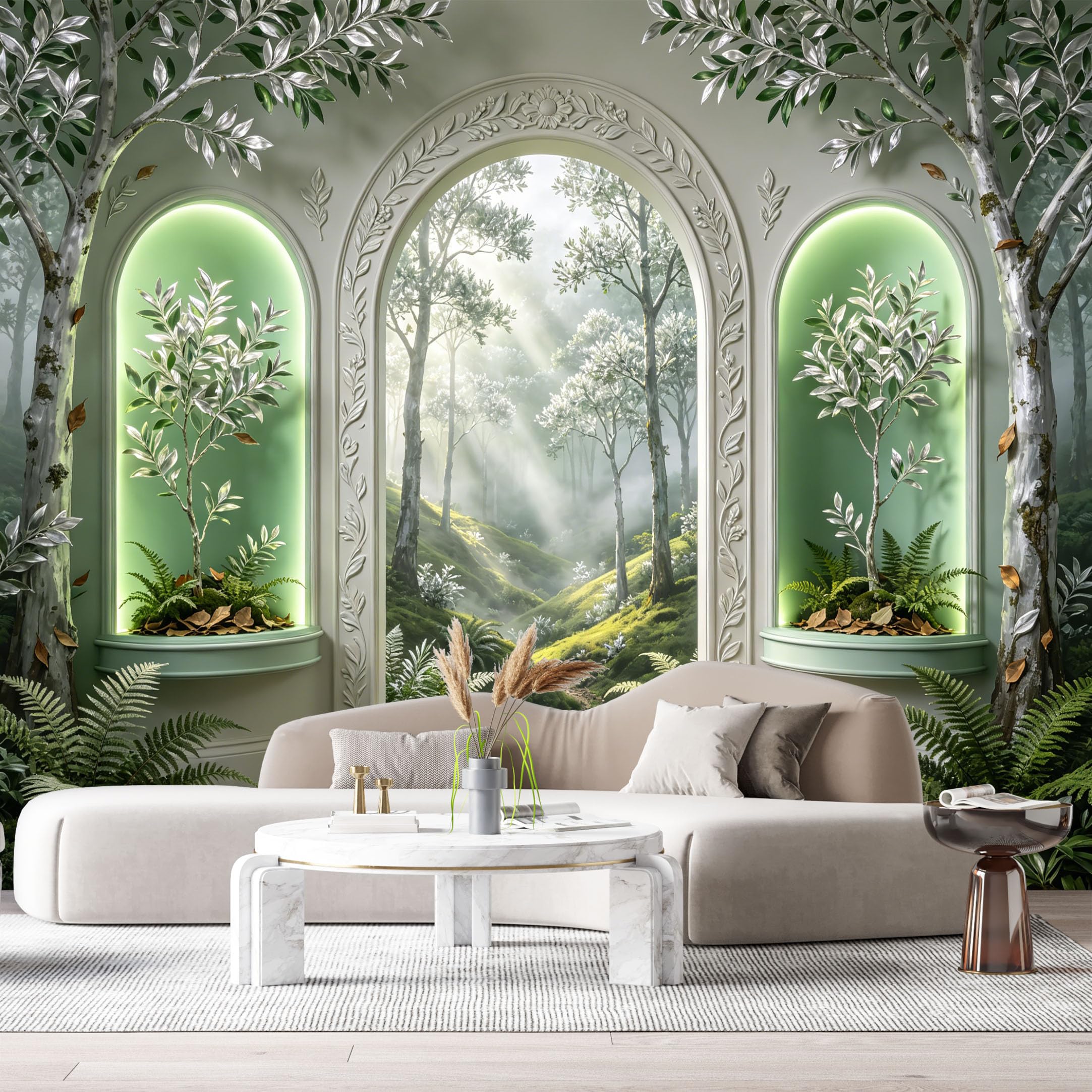 Custom Size Wall Murals Ethereal Forest Fantasy Portal 3D Trompe L'Oeil SelfAdhesiveWall Fabric Removable Wallpaper Wall Decor for Living Room Bedroom Bathroom