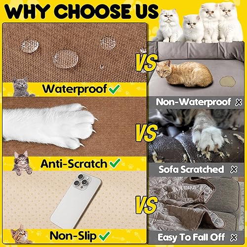 Miniatura 5 de Protector de muebles contra arañazos para gatos, antideslizante, impermeable, para mantener alejados a los gatos, protectores de sofá aptos para