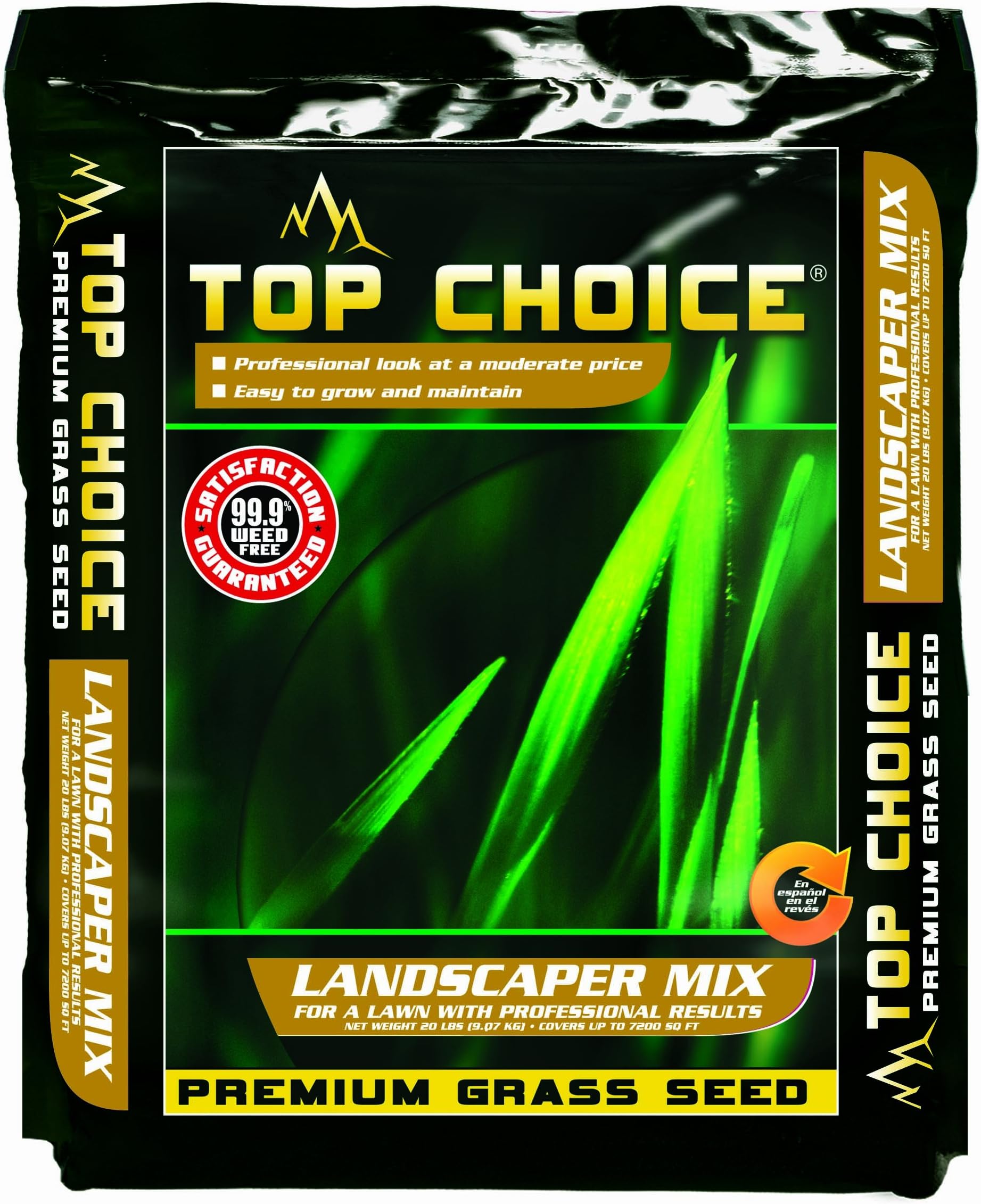 Top Choice 17624 3-Way Perennial Ryegrass Grass Seed Mixture, 20-Pound