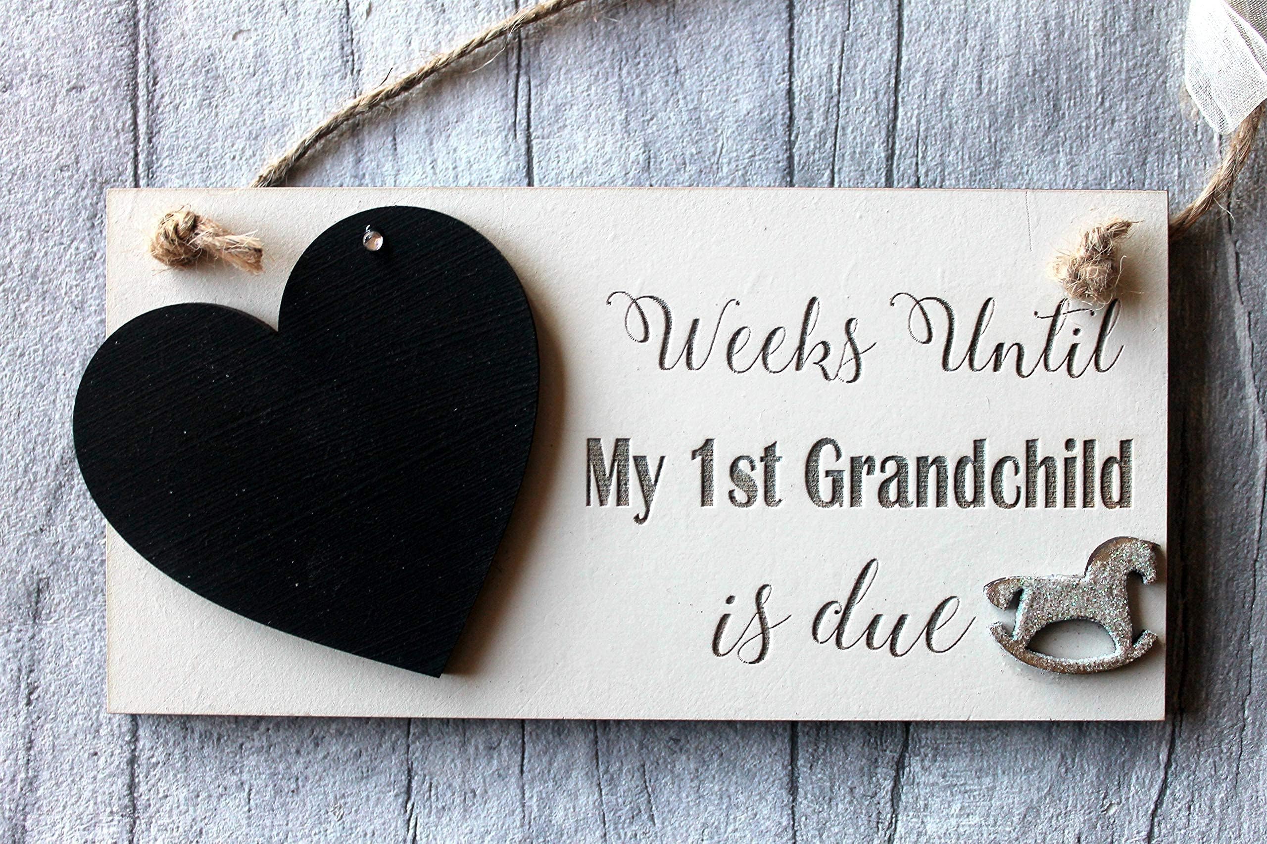 Baby Announcement Ideas 1st Grandchild Countdown Plaque Sign Engraved