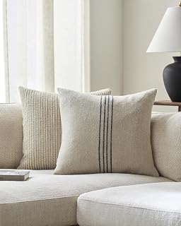 Livabliss x Becki Owens Modern Brett Accent Pillow Cover only, 20" L x 20" W, Light Brown/Black