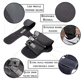 Ghost Concealment Large Ankle Holster for Concealed Carry Pistol | Universal Leg Carry Gun Holster with Magazine Pouch | Men and Woman Holster