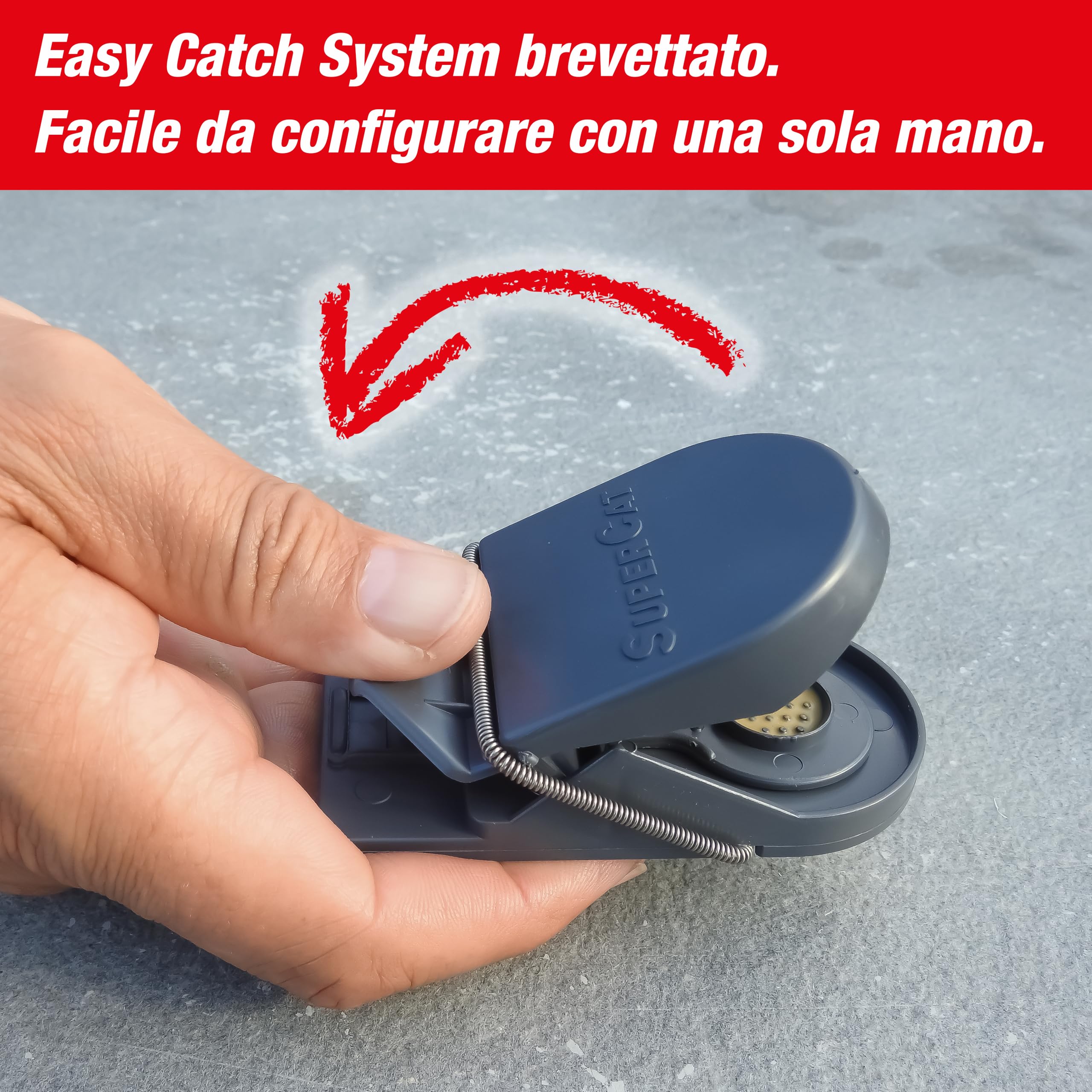 SWISSINNO Trappola per Topi SuperCat: Efficiente e Riutilizzabile con esca alimentare atossica. Pronta all'Uso interno e esterno. Sicura per bambini e animali domestici. Made in Europa: 8 trappole